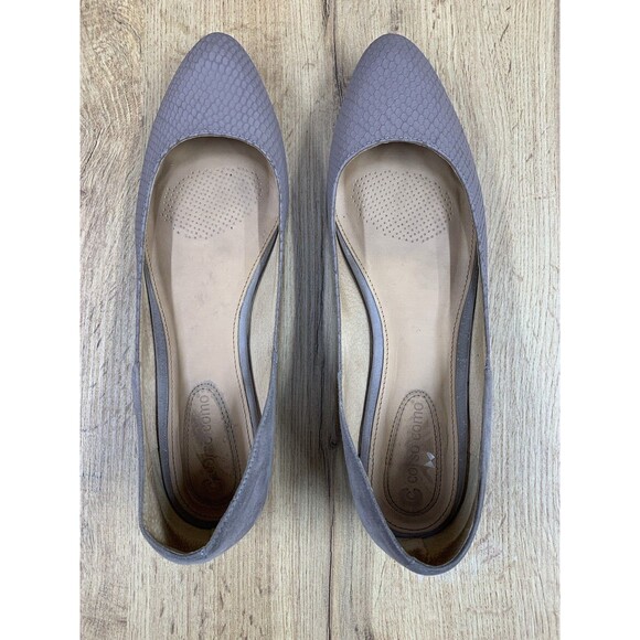 Corso Como Flats Shoes Women's 10 Suede Slate Gray Snakeskin Patent Comfort BR01 - Picture 12 of 16